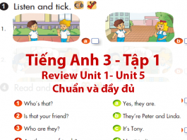 [REVIEW 1] Kiến thức tiếng Anh lớp 3 từ Unit 1 - Unit 5 Chẩn Nhất