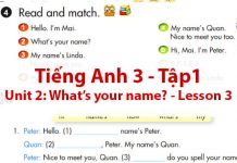 Tiếng Anh Lớp 3 Tập 1 Unit 2 what's your name - LESSON 3 hay nhất