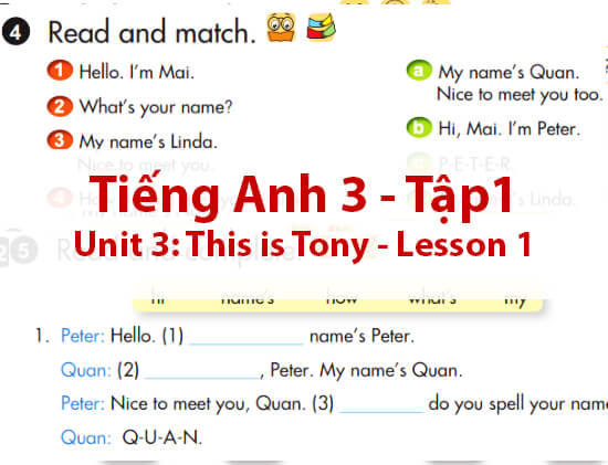 [Hướng Dẫn] LESSON 1 – Tiếng Anh Lớp 3 Tập 1 Unit 3: This is Tony hay nhất