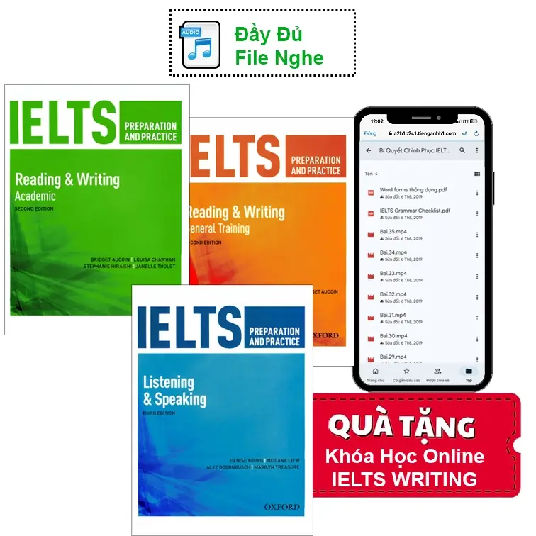 Chỉnh giá sau (Lẻ/Combo) IELTS PreParation and Practice Listening, Speaking, Writing, Reading
